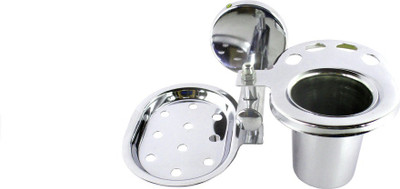 

DECZO Stainless Steel Soap and Toothpaste Holder With Tumbler(Silver)