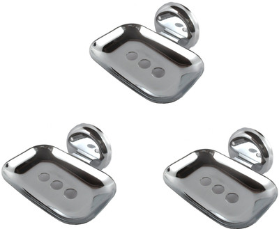 

DECZO Platinum Look Set of 3 Stainless Steel Soap Holders(Silver)