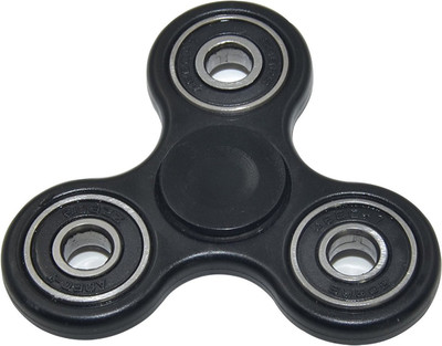 

VibeX ® Tri-Spinner EDC Focus Toy for Kids & Adults - Stress Reducer Relieves ADHD Anxiety Ceramic Cube Bearing(Black)