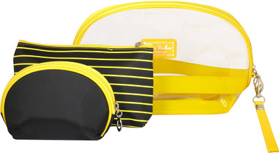 PACSUN Cosmetic Pouch(Yellow), Black;yellow