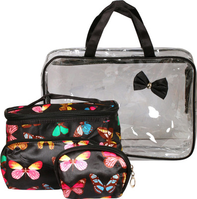 

PACSUN Cosmetic Pouch(Black), Black;transparent