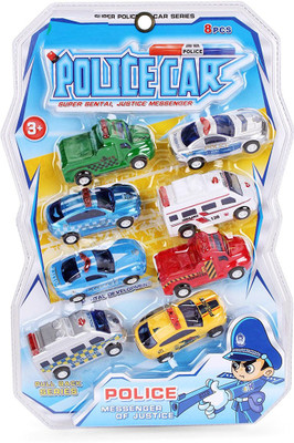 

Smiles Creation Set of 8 Police Car Pull Back Series Toy(Multicolor)