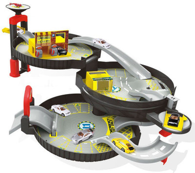 

HALO NATION Wheel Garage Series — Crane and Trucks Parking Lot Rail Toy Set(Black)