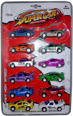 

Smiles Creation Super High Speed Die Cast Plastic Car Set of 12 Piece Toy for Kids(Multicolor)
