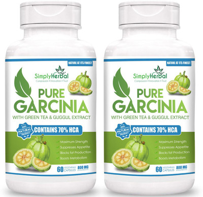 

Simply Herbal Garcinia Cambogia 70%HCA +GreenTea +Guggul 800mg 60 no.s For Weight loss(120 No)