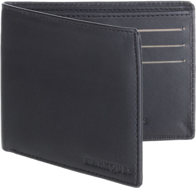

MARKQUES Men Black Artificial Leather Wallet(6 Card Slots), Black-01