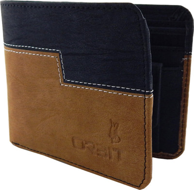 

Orbit Men Khaki, Black Genuine Leather, Fabric Wallet(6 Card Slots), Black;khaki