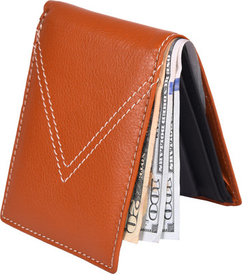 

Accezory Men Tan Genuine Leather Wallet(3 Card Slots), Tan;black