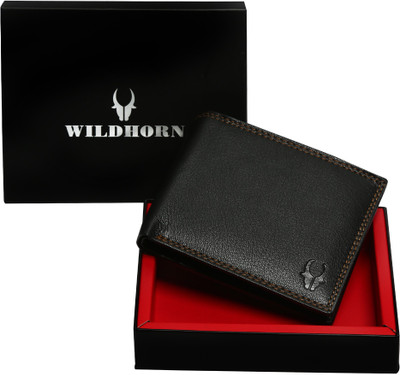 

WildHorn Men Casual Black Genuine Leather Wallet(8 Card Slots)