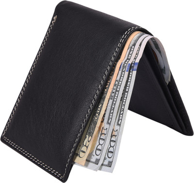 

Accezory Men Black Genuine Leather Wallet(8 Card Slots)