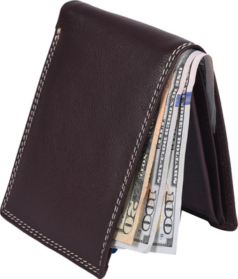 

Accezory Men Brown Genuine Leather Wallet(8 Card Slots)
