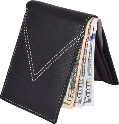 

Accezory Men Black Genuine Leather Wallet(3 Card Slots), Black;brown