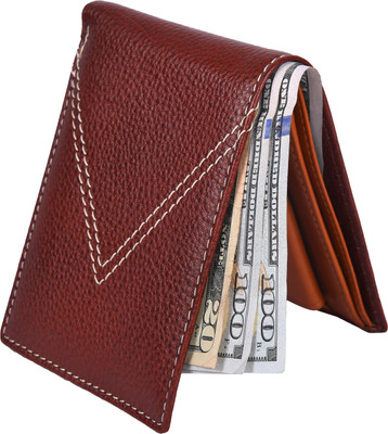 

Accezory Men Maroon Genuine Leather Wallet(3 Card Slots), Maroon;tan