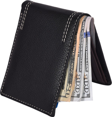 

Accezory Men Black Genuine Leather Wallet(16 Card Slots), Black;brown