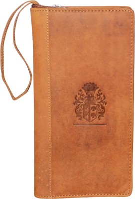 Kan Premium Quality Leather Travel Document Holder/Cheque Book Pouch/Passport Holder/Long Wallet for Men & Women(Tan)