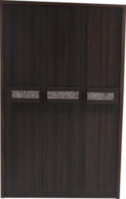 

Crystal Furnitech Tulip Engineered Wood 3 Door Wardrobe(Finish Color - Dark wallnut)