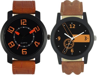Shivam Retail Stylis Brown Strap Dial Professional Look Combo Analog Watch  - For Men   Watches  (Shivam Retail)