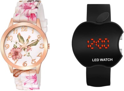 COSMIC genva platinum silicon floral watch-2 FASHION Watch  - For Women   Watches  (COSMIC)
