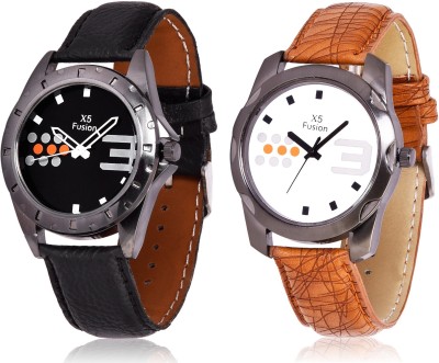X5 Fusion SET_OF_2_BK_BIG3_AND_BRN_STP_WT_BIG_3 Watch  - For Men   Watches  (X5 Fusion)
