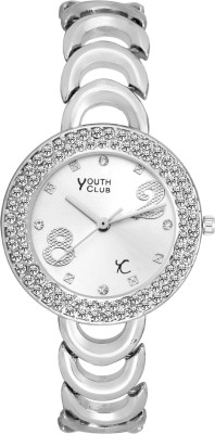 Youth Club RDM-176WT Silver Studded Watch  - For Women   Watches  (Youth Club)
