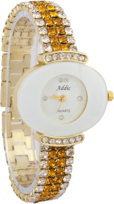 Addic Fashion Diamond Studded White Dial Watch  - For Women   Watches  (Addic)