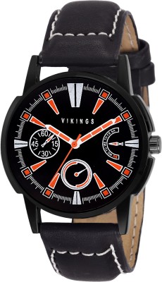 VIKINGS Antique Black Dial with Dummy Chronograph Watch  - For Men & Women   Watches  (VIKINGS)
