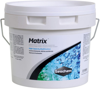 

Seachem Matrix 4 L (1.6kg - 3.5 lbs) | High capacity bio-filtration | Controls ammonia, nitrite, and nitrate | Highly porous - enormous surface area (700 m2/L) | Supports aerobic and anaerobic bacteria species | Canister Aquarium Filter(Biological Filtrat