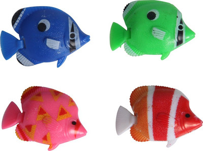 

SRI Artificial Plastic Fish Ornament 4 Pcs For Fish Aquarium Laterite Unplanted Substrate(Multicolor)