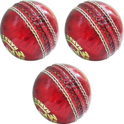 

Golddust Match Genuine Leather Hand Sewn Cricket Leather Ball(Pack of 3, Red)