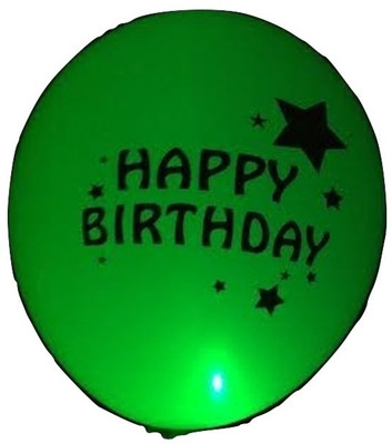 

Funcart Printed Happy Birthday LED Balloon(Green, Pack of 5)
