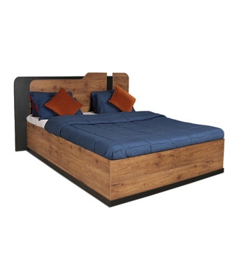 

Crystal Furnitech Grafton Engineered Wood Queen Bed With Storage(Finish Color - Natural Pine+Black)