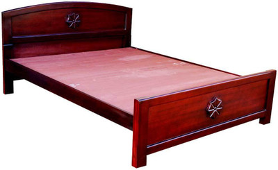 Zam Zam Furniture Simple Flower Solid Wood Queen Bed(Finish Color - Rose wood color)