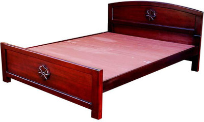 Zam Zam Furniture Simple Flower Solid Wood King Bed(Finish Color - Rose wood color)