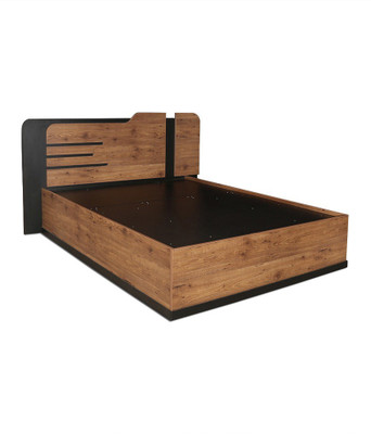 

Crystal Furnitech Grafton Engineered Wood Queen Bed With Storage(Finish Color - Natural Pine+Black)