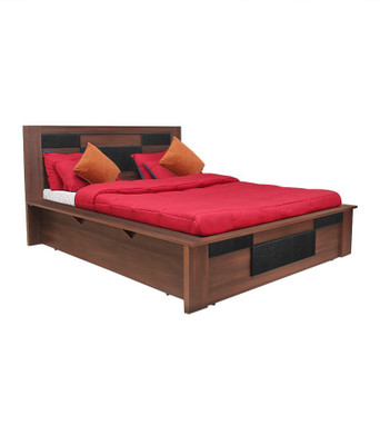 

Crystal Furnitech Wigo Engineered Wood Queen Bed With Storage(Finish Color - Wallnut & black)