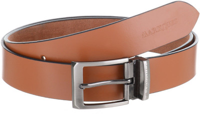 

MARKQUES Men Party Tan Genuine Leather Belt, Tan-04