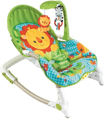 

Fiddle Diddle Baby Bouncer Cum Rocker with Vibration Function, Height Adjustment and 2 Toys (Lion Yellow) Non-electric Bouncer(Multicolor)