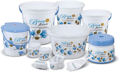 

Meded Jumbo Bathroom Set 11 pcs 22 L Plastic Bucket(Blue, White)