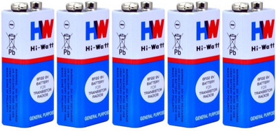 

BalRama 5pcs 9 VOLTS BATTERY HI-WATT 100% Original 6F22 9V Long Life Carbon Zinc Batteries for Electronic Toys, Clocks, Walkie-Talkies, Smoke Alarms, Handheld Test Equipment, Digital Instruments, Transistor Radios Battery(Pack of 5)