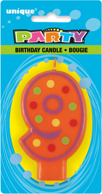 

Funcart BIRTHDAY CANDLE "9" Candle(Multicolor, Pack of 1)