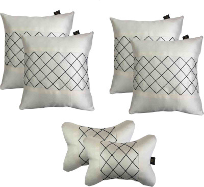 

Lushomes White Polyester Car Pillow Cushion for Universal For Car(Rectangular, Pack of 6)