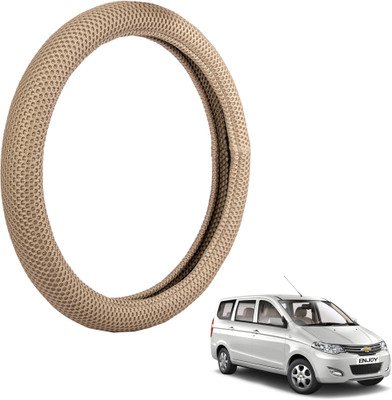 

Autofy Steering Cover For Chevrolet Enjoy(Light Brown, Fabric)