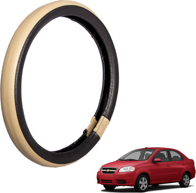 

Autofy Steering Cover For Chevrolet Aveo(Black, Leather)