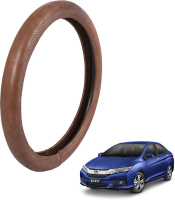 

Autofy Steering Cover For Honda New City(Brown, Leather)