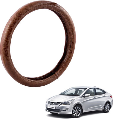 

Autofy Steering Cover For Hyundai Verna Fluidic(Brown, Leather)