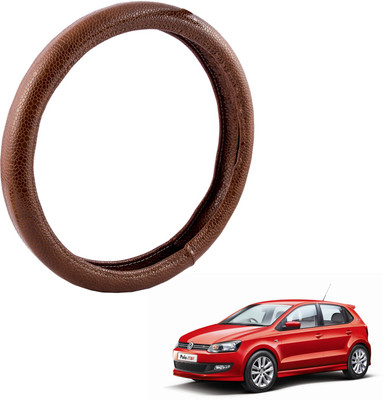 

Autofy Steering Cover For Volkswagen Polo(Brown, Leather)