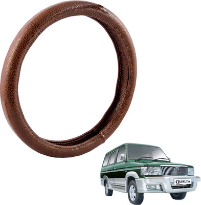 Autofy Steering Cover For Toyota Qualis(Brown, Leather)