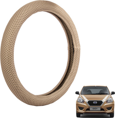 

Autofy Steering Cover For Datsun Go(Light Brown, Fabric)