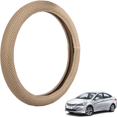 

Autofy Steering Cover For Hyundai Verna Fluidic(Light Brown, Fabric)