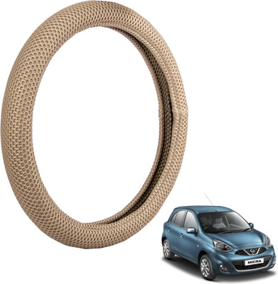 

Autofy Steering Cover For Nissan Micra(Light Brown, Fabric)